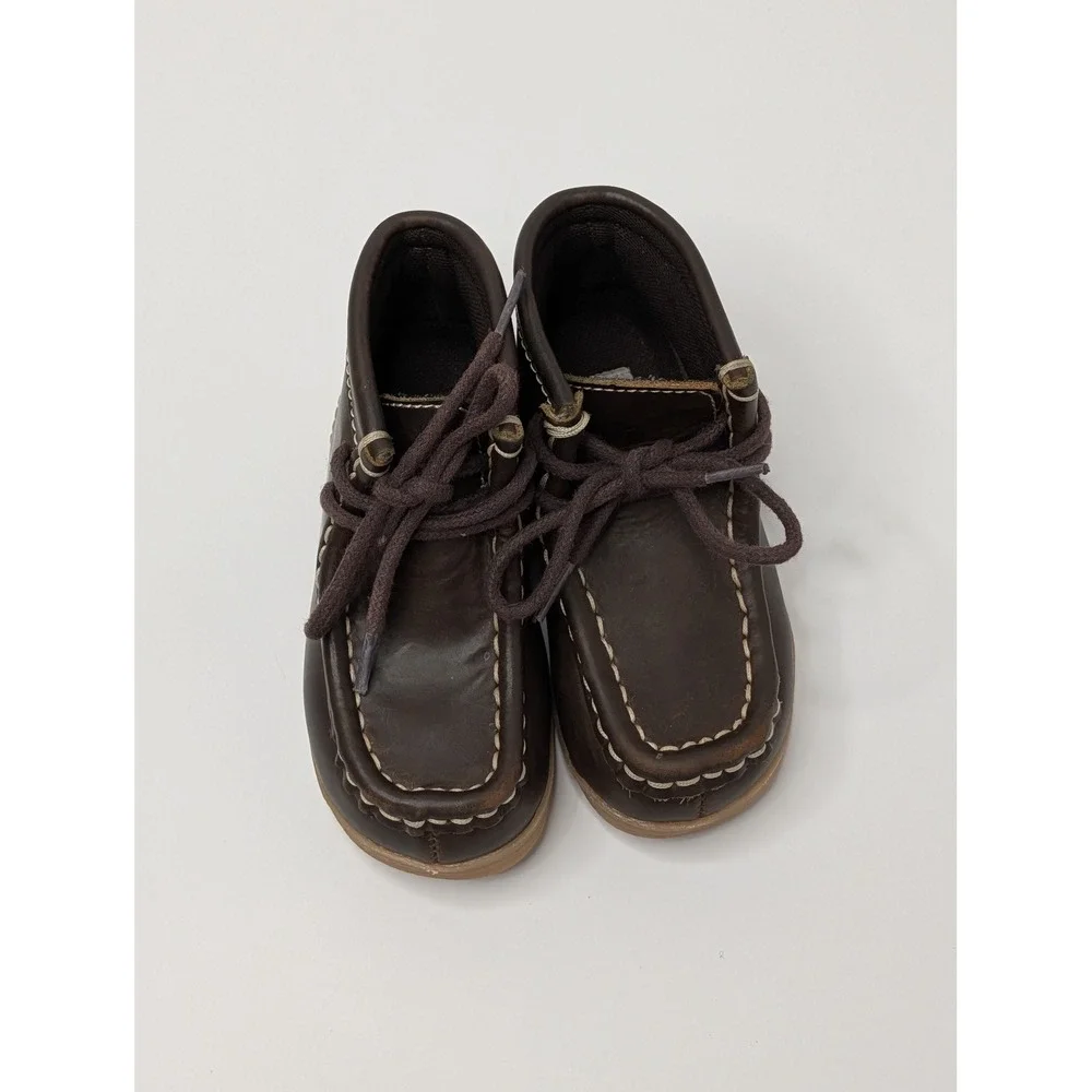 Mountain Creek Sammie Jr Toddler Brown Leather‎ Chukka Moc Toe Boots Size 7M